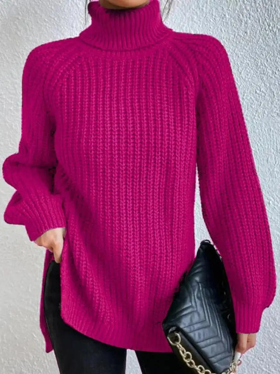 Sophie - Oversized strikket genser med rullekrage